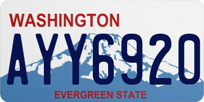 WA license plate AYY6920