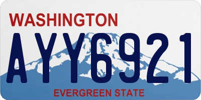 WA license plate AYY6921