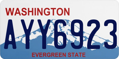 WA license plate AYY6923