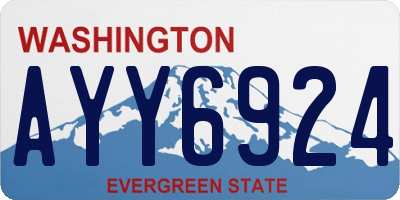 WA license plate AYY6924