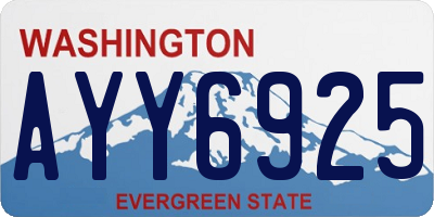 WA license plate AYY6925