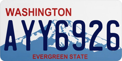 WA license plate AYY6926