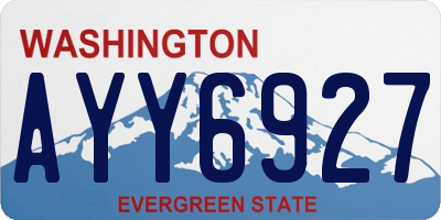 WA license plate AYY6927