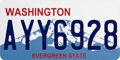 WA license plate AYY6928