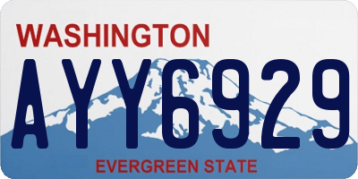 WA license plate AYY6929