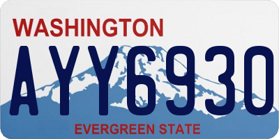 WA license plate AYY6930