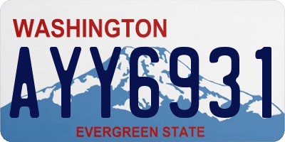 WA license plate AYY6931