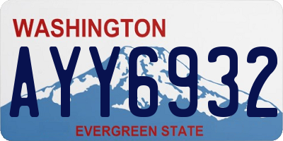 WA license plate AYY6932