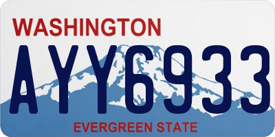 WA license plate AYY6933