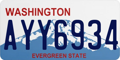 WA license plate AYY6934