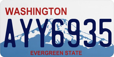 WA license plate AYY6935