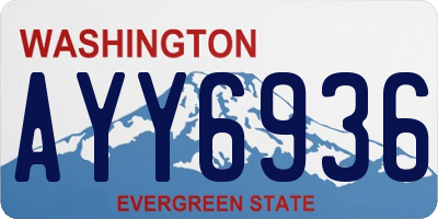 WA license plate AYY6936