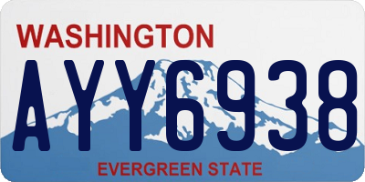 WA license plate AYY6938