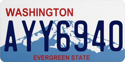 WA license plate AYY6940