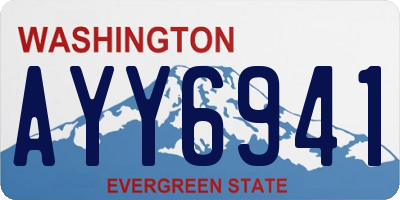 WA license plate AYY6941