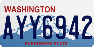 WA license plate AYY6942