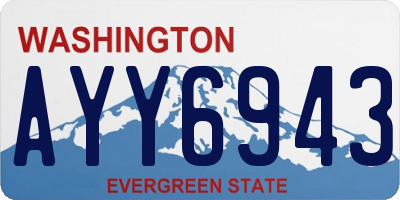 WA license plate AYY6943