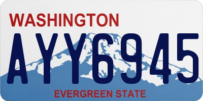 WA license plate AYY6945