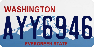 WA license plate AYY6946