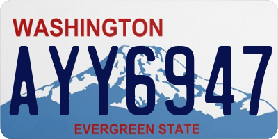 WA license plate AYY6947