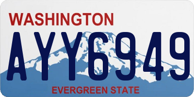 WA license plate AYY6949