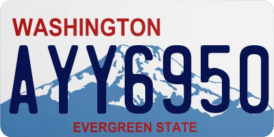 WA license plate AYY6950