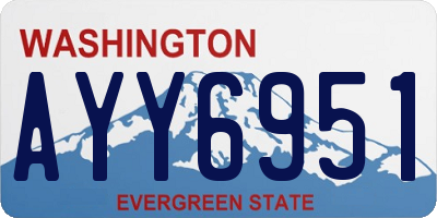 WA license plate AYY6951