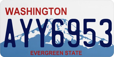 WA license plate AYY6953