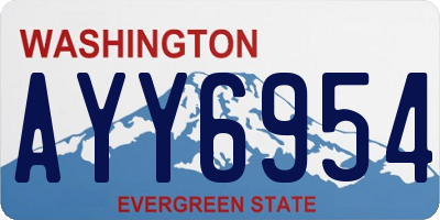 WA license plate AYY6954