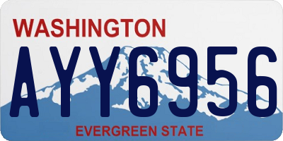 WA license plate AYY6956