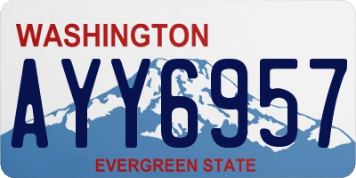 WA license plate AYY6957