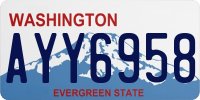 WA license plate AYY6958