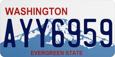 WA license plate AYY6959