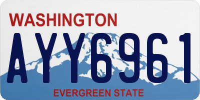 WA license plate AYY6961