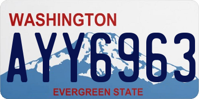 WA license plate AYY6963