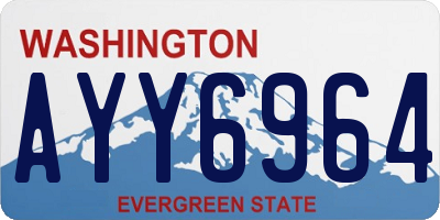 WA license plate AYY6964