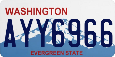 WA license plate AYY6966