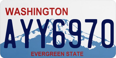 WA license plate AYY6970