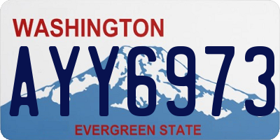 WA license plate AYY6973