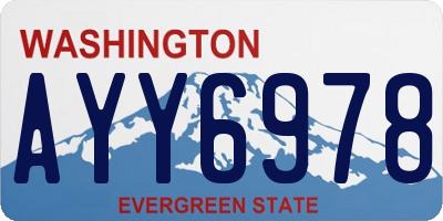 WA license plate AYY6978