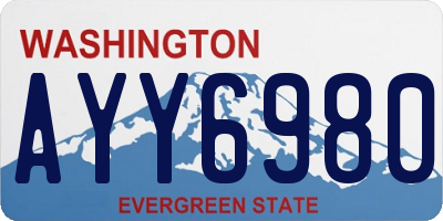 WA license plate AYY6980