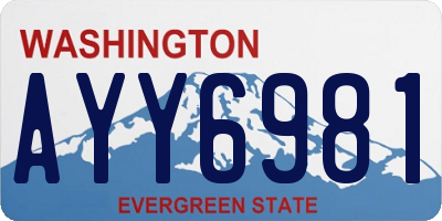 WA license plate AYY6981