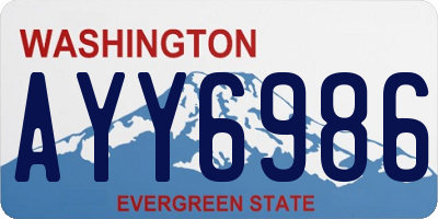 WA license plate AYY6986