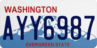 WA license plate AYY6987