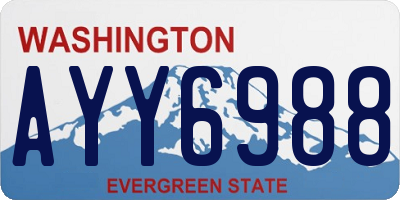 WA license plate AYY6988