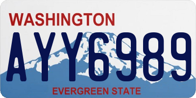 WA license plate AYY6989