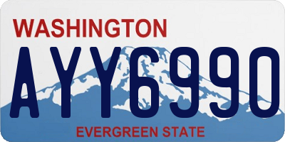 WA license plate AYY6990