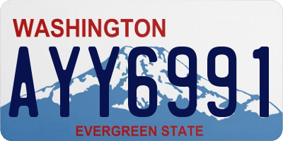 WA license plate AYY6991