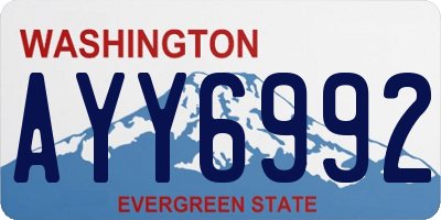 WA license plate AYY6992