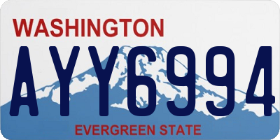 WA license plate AYY6994